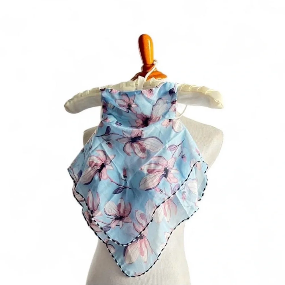 NWT Floral Blue and Pink face mask/Scarf
